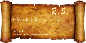 Röck Sára névjegykártya